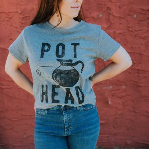 Womens Pot Head T Shirt Funny Coffee Sarcastic Cool Tee Caffeine Tee 4