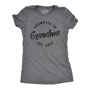 Womens Promoted To Grandma Est 2024 2023 2022 2021 or 2020 Tshirt Funny New Baby Family Grandmother Tee 4