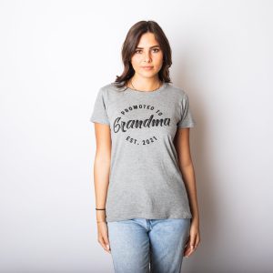 Womens Promoted To Grandma Est 2024 2023 2022 2021 or 2020 Tshirt Funny New Baby Family Grandmother Tee 7