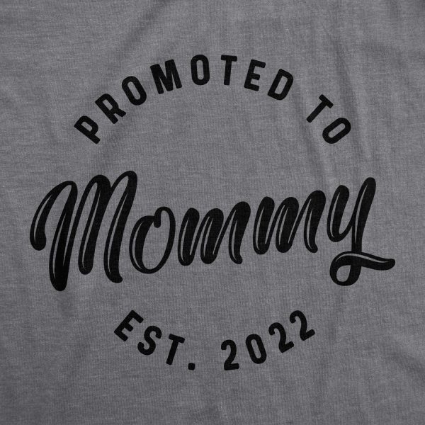 Womens Promoted To Mommy 2022 Tshirt Funny New Baby Family Graphic Tee