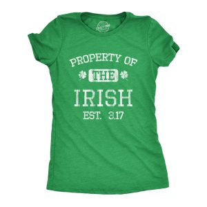 Womens Property Of The Irish T Shirt Funny St Patricks Day Cool Saint Paddy Tee Outfit Graphic 1