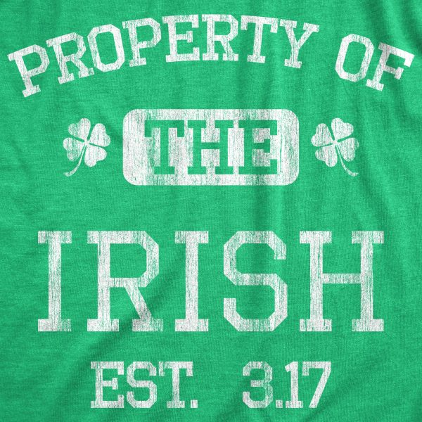 Womens Property Of The Irish T Shirt Funny St Patricks Day Cool Saint Paddy Tee Outfit Graphic