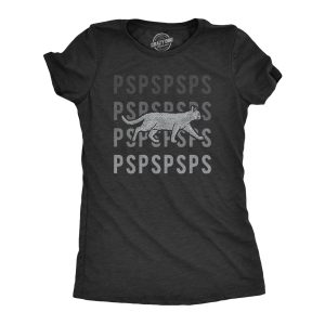 Womens Pspsps Cat Tshirt Funny Crazy Cat Lady Pet Kitty Lover Meow Graphic Novelty Tee