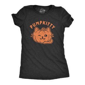 Womens Pumpkitty Tshirt Funny Halloween Pumpkin Crazy Cat Lady Kitty Novelty Tee