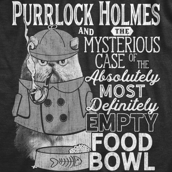 Womens Purrlock Holmes T Shirt Funny Kitty Cat Private Detective Joke Tee For Ladies