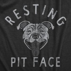 Womens Resting Pit Face T Shirt Funny Cute Pitbull Lovers Tee For Ladies