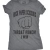 Womens Rock Paper Scissors Throat Punch T shirt Funny Sarcastic Humor Tee Girls