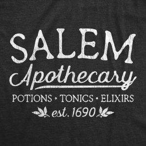Womens Salem Apothecary Tshirt Funny Halloween Witch Graphic Novelty Tee