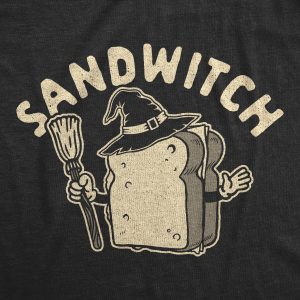 Womens Sandwitch Tshirt Funny Halloween Sandwich Witch Novelty Graphic Tee