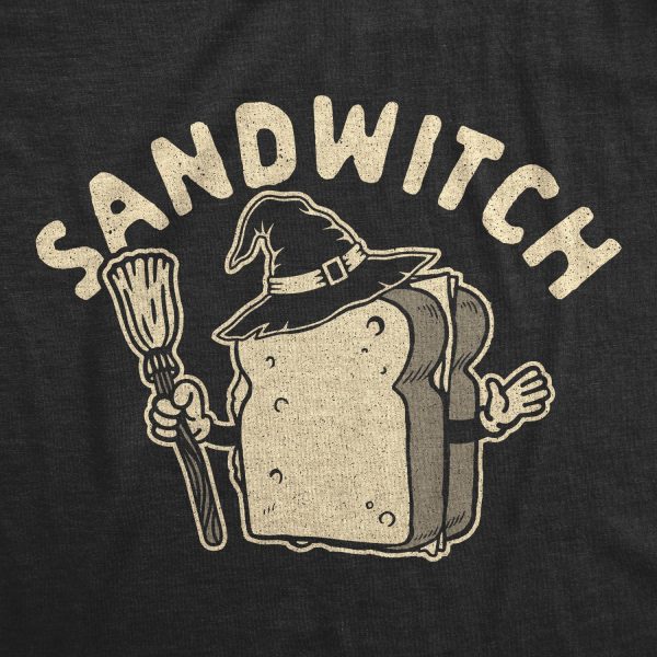 Womens Sandwitch Tshirt Funny Halloween Sandwich Witch Novelty Graphic Tee