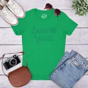 Womens Sassy Lassie T Shirt Funny Saint Patricks Day Cute Outfit St Patty Tee 2 Womens Sassy Lassie T Shirt Funny Saint Patricks Day Cute Outfit St Patty Tee 3