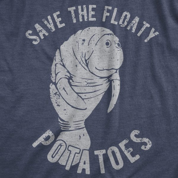 Womens Save The Floaty Potatoes Tshirt Funny Manatee Conservation Tee