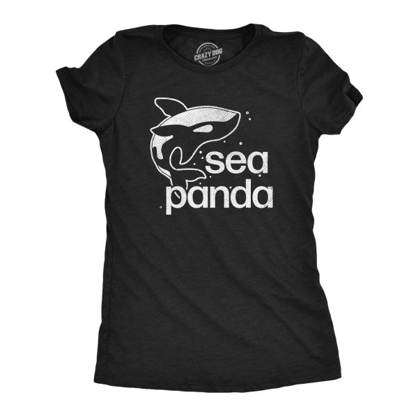 Womens Sea Panda T Shirt Funny Cute Orca Killer Whale Lovers Tee For Ladies