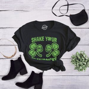 Womens Shake Your Shamrocks T shirt Funny St Patricks Day Boobs Graphic Novelty 2 Womens Shake Your Shamrocks T shirt Funny St Patricks Day Boobs Graphic Novelty 3