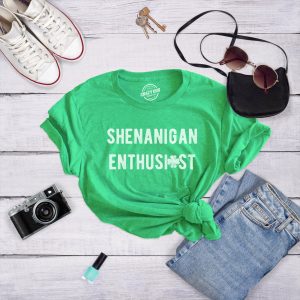 Womens Shenanigan Enthusiast Tshirt Funny St Patricks Day Party Novelty Tee 4 Womens Shenanigan Enthusiast Tshirt Funny St Patricks Day Party Novelty Tee 5