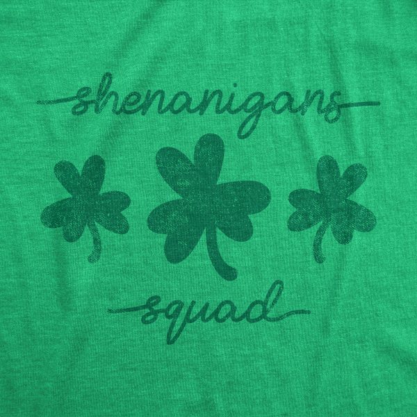 Womens Shenanigans Squad T shirt Funny St Patricks Day Parade Graphic Novelty Tee For Ladies