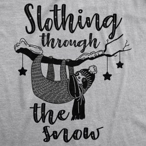 Womens Slothing Through The Snow Tshirt Funny Christmas Carol Sloth Tee 1 Womens Slothing Through The Snow Tshirt Funny Christmas Carol Sloth Tee 2