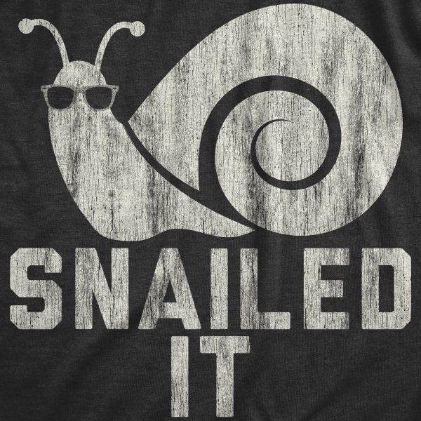 Womens Snailed It Shirt Funny Nailed It Snail Pun Sunglasses Sarcastic Novelty Tee