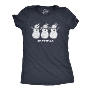 Womens Snowmies Tshirt Funny Snowmen Homies Friends Winter Season Graphic Tee