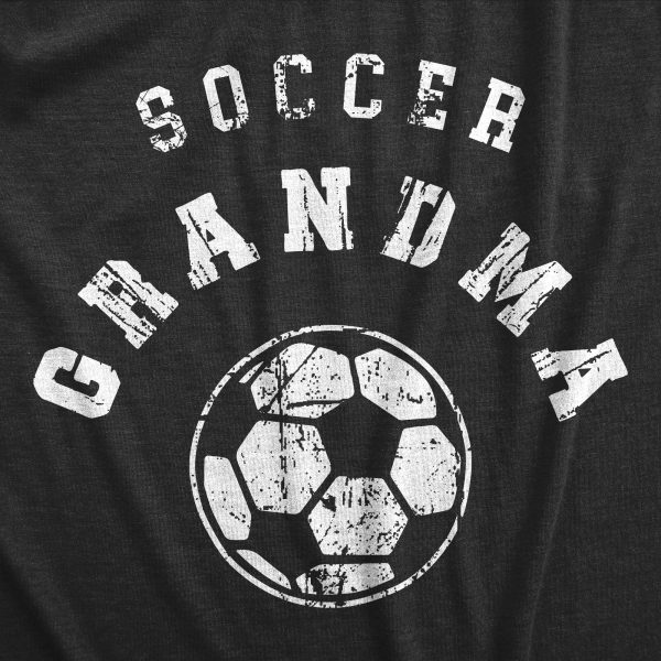 Womens Soccer Grandma T Shirt Funny Cool Granny Soccer Ball Graphic Tee For Ladies