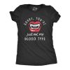 Womens Sorry Youre Just Not My Blood Type T Shirt Funny Halloween Vampire Teeth Tee For Ladies
