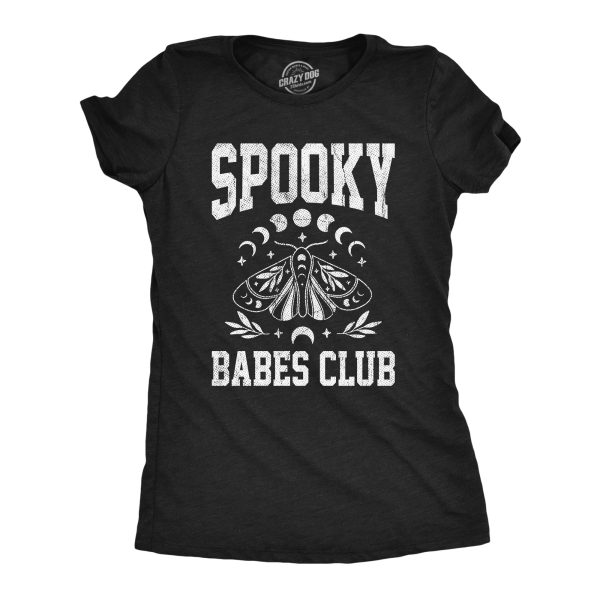 Womens Spooky Babes Club T Shirt Funny Hot Halloween Scary Season Lovers Tee For Ladies