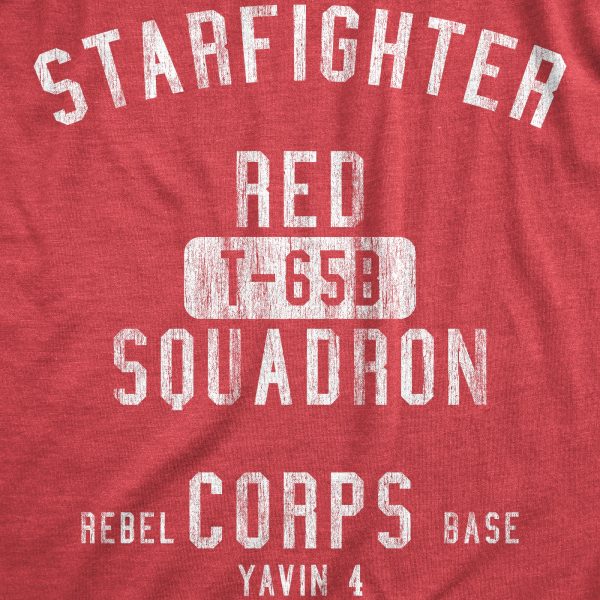 Womens Starfighter Red Squadron T Shirt Funny Vintage Graphic Nerdy Tee For Guys