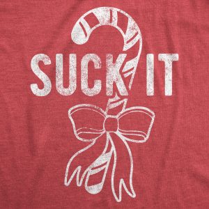 Womens Suck It Tshirt Funny Christmas Candy Cane Graphic Novelty Tee