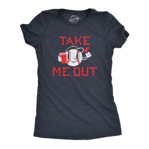 Womens Take Me Out T Shirt Funny Sarcastic Baseball Game Popcorn Graphic Tee For Ladies Womens Take Me Out T Shirt Funny Sarcastic Baseball Game Popcorn Graphic Tee For Ladies
