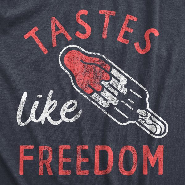 Womens Tastes Like Freedom T Shirt Funny Cool Fourth Of July Party Popsicle Tee For Ladies