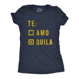 Womens Te amo Tequila Tshirt Funny Taco Tuesday Margarita Graphic Tee Womens Te amo Tequila Tshirt Funny Taco Tuesday Margarita Graphic Tee