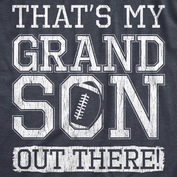 Womens Thats My Grandson Out There T Shirt Funny Proud Football Grandparent Tee For Ladies