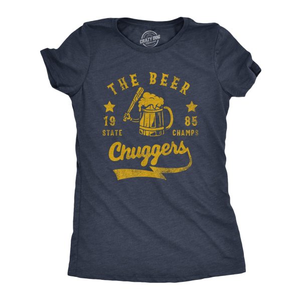 Womens The Beer Chuggers T Shirt Funny State Champs Baseball Team Drinking Lovers Tee For Ladies