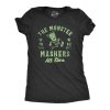 Womens The Monster Mashers All Stars T Shirt Funny Halloween Baseball Team Tee For Ladies