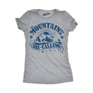 Womens The Mountains Are Calling Cool Sunset Vintage Rockies Funny Hiking Nature T shirt 3