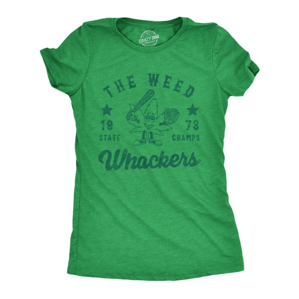 Womens The Weed Whackers State Champs T Shirt Funny 420 Weed Baseball Team Tee For Ladies