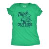 Womens Think Outside No Box Necessary Funny Car Camping Hatchback Funny T Shirt