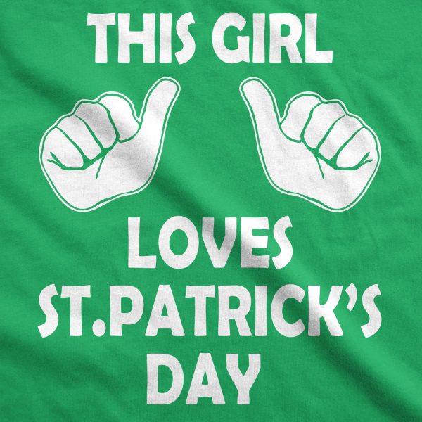 Womens This Girl Loves Saint Patricks Day T Shirt Cute St Pattys Tee For Ladies