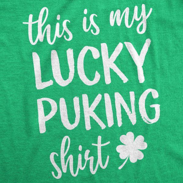 Womens This Is My Lucky Puking T Shirt Funny Saint Patricks Day St Patty Tee