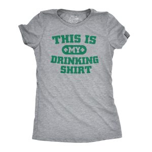 Womens This is my Drinking T Shirt Funny Party Saint Patricks Day St Patty Tee