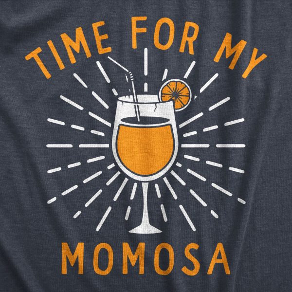 Womens Time For My Momosa T Shirt Funny Mother’s Day Gift Mimosa Drinking Lovers Tee For Ladies