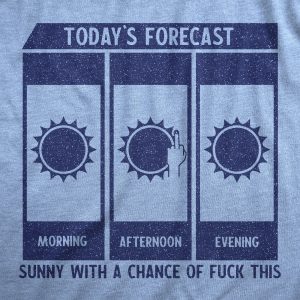 Womens Todays Forecast Sunny With A Chance Of Fuck This T Shirt Funny Hot Summer Tee For Ladies
