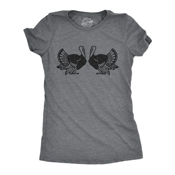 Womens Turkey Breasts Tshirt Funny Thanksgiving Bird Boobs Graphic Tee