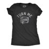 Womens Turn Me On T Shirt Funny Old Television Sex Joke Tee For Ladies