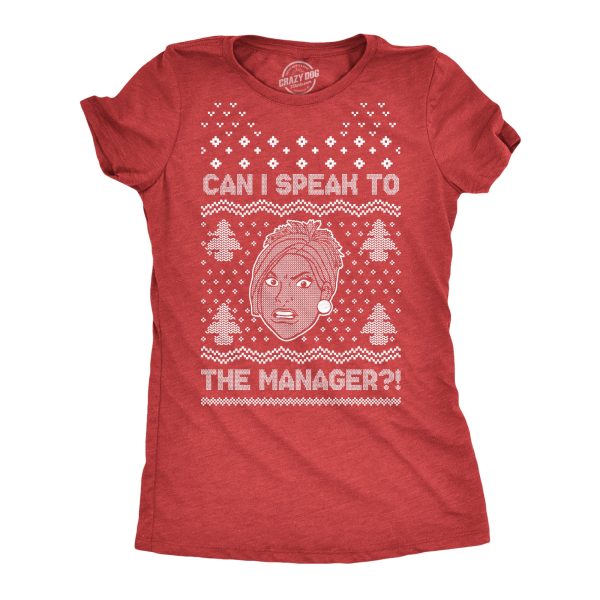 Womens Ugly Karen Sweater Tshirt Funny Can I Speak To The Manager Christmas Party Graphic Tee