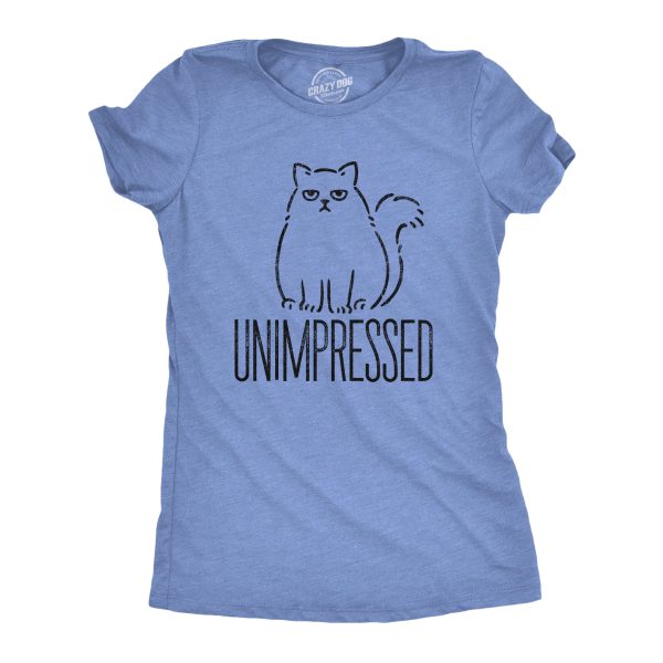 Womens Unimpressed Funny Cat Dad T-Shirt Hilarious Kitty Graphic Tee Pet Lover