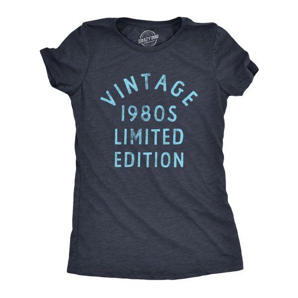 Womens Vintage 1980s Limited Edition T Shirt Funny Cool 1980 Theme Classic Tee For Ladies