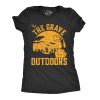 Womens Visit The Grave Outdoors Tshirt Funny Halloween Cemetary Tee For Ladies