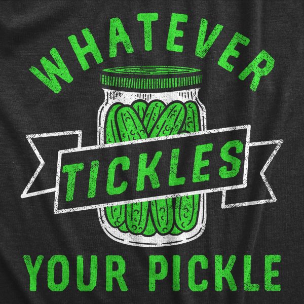 Womens Whatever Tickles Your Pickle T Shirt Funny Jar Of Pickles Saying Joke Tee For Ladies