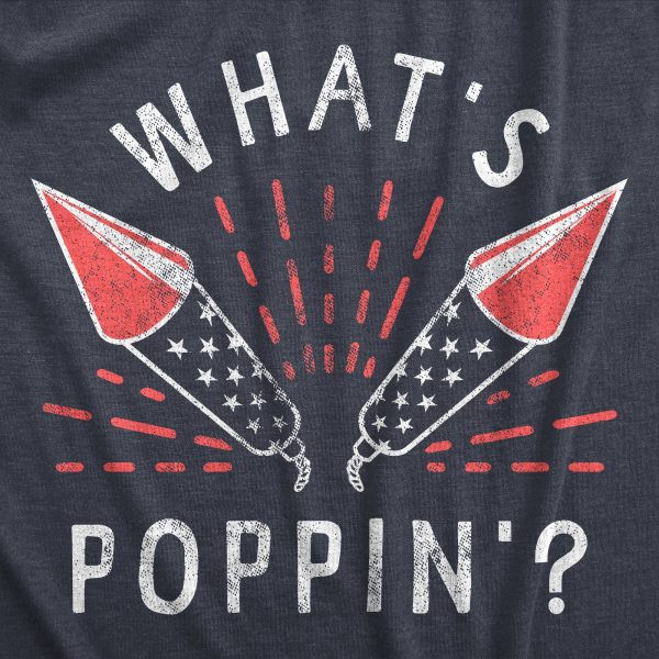 Womens Whats Poppin T Shirt Funny Fourth Of July Party Firecrackers Graphic Novelty Tee For Ladies